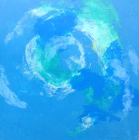 BLUE 4' x 4' by artist Lynn Walker, Mystic Arts Center