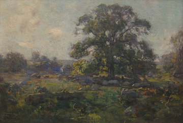 Charles H. Davis, The Oak in Mystic, Oil on canvas, Mattatuck Mseum